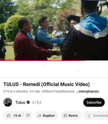 Lirik Lagu Tulus 'Remedi'