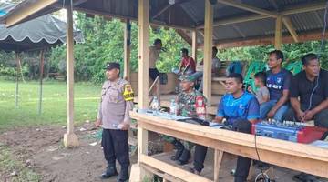 Personil TNI-Polri Pengamanan Turnamen Bola Kaki diAceh Jaya
