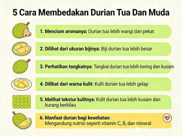 Berikut 5 Cara Membedakan Durian Tua dan Muda