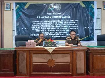 Kejari Nabire Pulihkan Keuangan Negara Lewat Lelang Rampasan