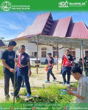 ATR/BPN Nisel Ukur Batas Tanah Rumah-Dinas LANAL Nias