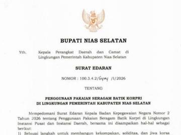 Bupati Nisel Terbitkan Surat Edaran Penggunaan Batik Korpri