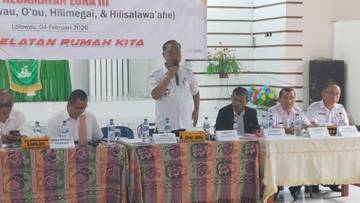 Musrenbang Zona-III.1, Camat Lolowau Bacakan Sambutan Bupati Nisel