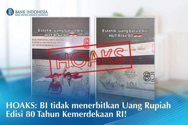 Rupiah Edisi Khusus 80 Tahun RI Hoaks