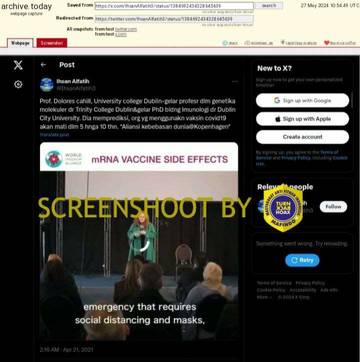 [HOAKS] Penerima Vaksin COVID-19 mRNA akan Meninggal dalam 5-10 Tahun