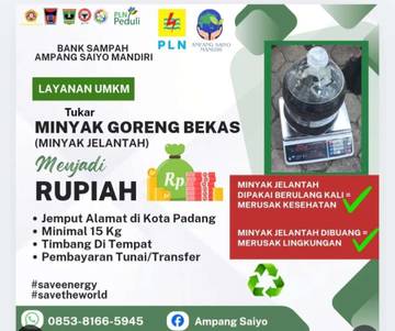 Bank Sampah Ampang Saiyo Terima Minyak Jelantah Warga