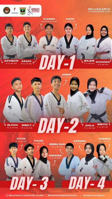  Taekwondo Sumbar Bidik Tiga Emas POPNAS 2025