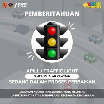 Lampu Lalu Lintas Simpang Kawitan Alami Gangguan