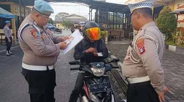Satlantas Cek Kendaraan Personel Polresta Palangka Raya 