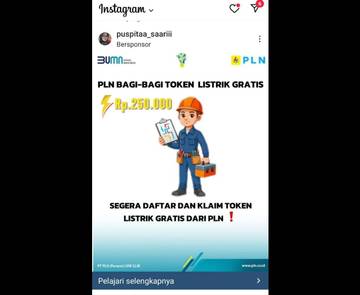 Waspada, Hoaks Token Listrik Gratis Beredar di Instagram