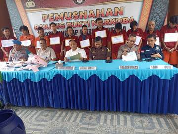 Polda Sumsel Musnahkan Sabu dan Ekstasi