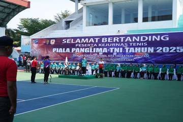 Pangdam II/Sriwijaya Buka Kejurnas Tenis Piala Panglima 2025