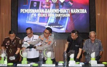 Sabu Senilai Rp 3 Miliar Dimusnahakan Polres Muba
