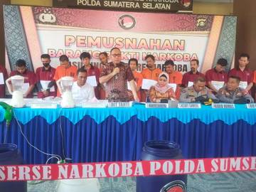 Polda Sumsel Musnahkan Narkoba Hasil Pengungkapan Kasus Oktober