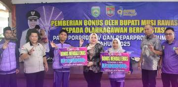 Musi Rawas Bagikan Bonus Atlet Prestasi Tingkat Provinsi 