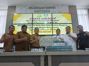 Kejari Banyuasin Pulihkan Keuangan Negara Rp4,2 Miliar