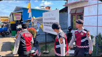Polres Banyuasin Gelar Patroli di Pasar Pangkalan Balai