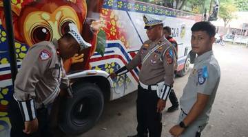 Polres Donggala Gelar Ramp Check di Terminal Bus