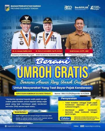 Bapenda Sulteng Gelar Program Umroh Gratis Bersama Anwar–Reny