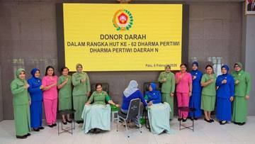 Kodam 23 Palaka Wira Gelar Donor Darah Sambut HUT Persit