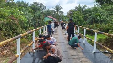 Hari Keempat, Renovasi Jembatan Penyengat Terus Dikebut