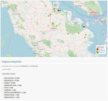Ratusan Hotspot Masih Terdeteksi di Provinsi Riau