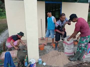 TMMD Imbangan Ke-123 Kodim Bengkayang Bangun Gereja