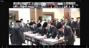 Menteri HAM Lantik Pimpinan Tinggi Pratama dan Pejabat Manajerial 