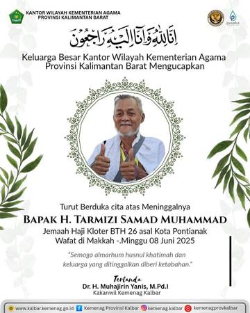 Satu Jemaah Haji Pontianak Wafat di Tanah Suci