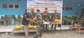 Satgas Pamtas RI-PNG Korpasgat Gelar Gerakan Pangan Murah