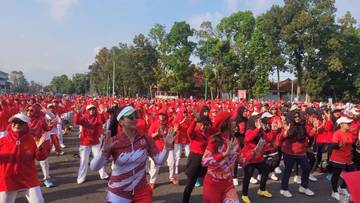 Senam Bersama Kormi Banyumas, Masyarakat Sehat dan Bahagia