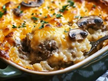 Baked Beef Mushroom Rice Tinggi Protein