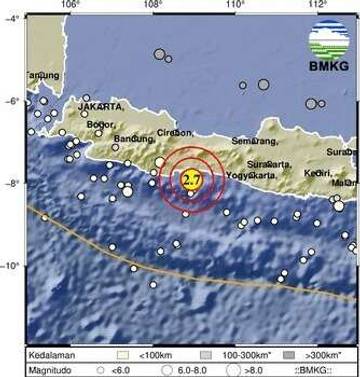 Gempa Magnitudo 2,7 Guncang Wilayah Selatan Cilacap