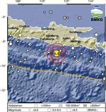 Gempa Tektonik M6,2 Guncang Pacitan, Dirasakan Hingga Banjarnegara