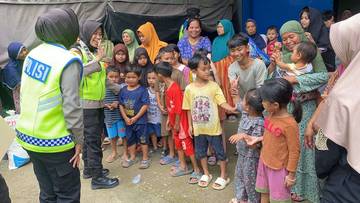 Polwan Polres Tegal Gelar Trouma Healing Bencana Padasari 