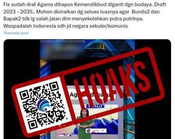 Hoaks Frasa Agama Dihapus dalam Draft Peta Pendidikan
