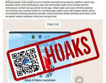 Hoaks Vaksin Covid-19 Sebabkan Penyakit Lambung pada Perempuan