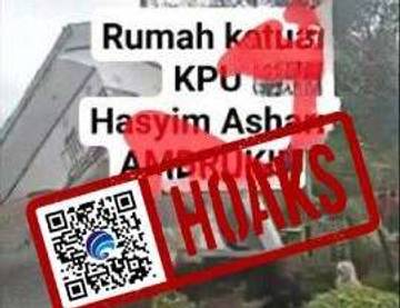 Hoaks Rumah Ketua KPU Hasyim Asyari Ambruk