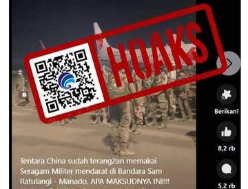 Hoaks  Video Tentara Tiongkok Mendarat di Kota Manado