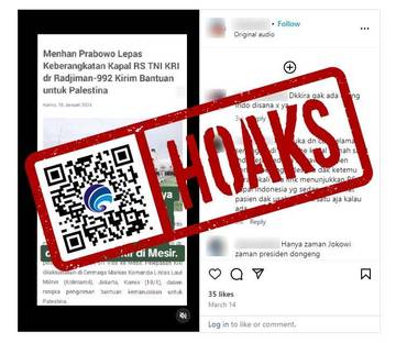 Hoaks  Kapal Bantuan Indonesia Tidak Salurkan Bantuan ke Gaza