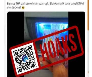 Hoaks Pengambilan Bansos THR dengan KTP di ATM