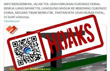 Hoaks Bukti Pembayaran Tol di Indonesia Masuk ke Tiongkok