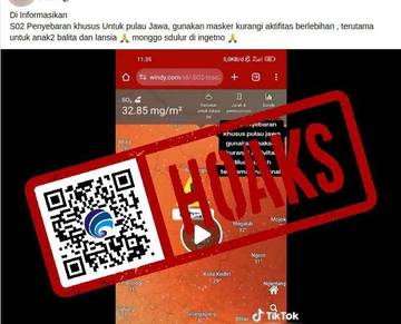 Hoaks Peringatan Sebaran SO2 di Pulau Jawa