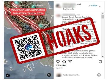 Hoaks Informasi Tsunami di Pulau Sumatra Tahun 2024