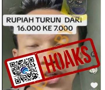 Hoaks Rupiah Turun dari Rp16 Ribu ke Rp7 Ribu