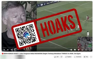 Hoaks Komentar Alex Ferguson terkait Kekalahan Indonesia-Irak