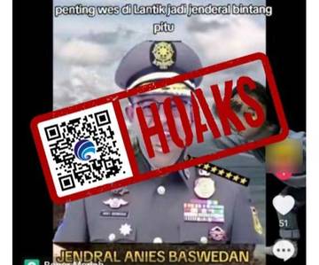 Hoaks Gambar Anies Baswedan Dilantik Jadi Jenderal