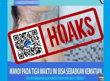 Hoaks Tiga Waktu Lakukan Mandi Sebabkan Kematian Mendadak