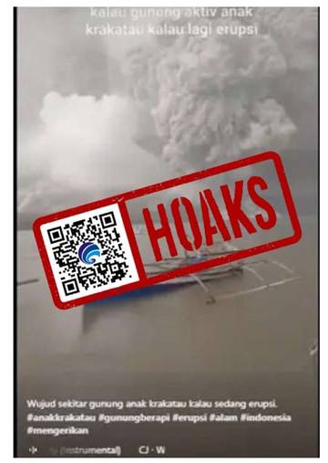 Hoaks Video Peristiwa Erupsi Gunung Anak Krakatau