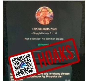 Hoaks Akun WhatsApp PJ Wali Kota Yogyakarta